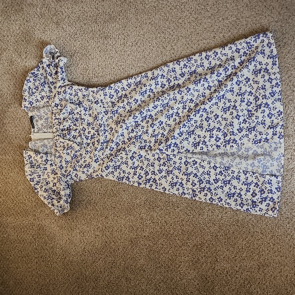 blue floral dress